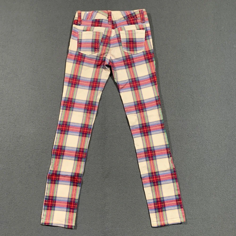 Old Navy Kids‎ Girls Skinny Plaid Jeans Pants Size 10 Slim Adjustable Waist